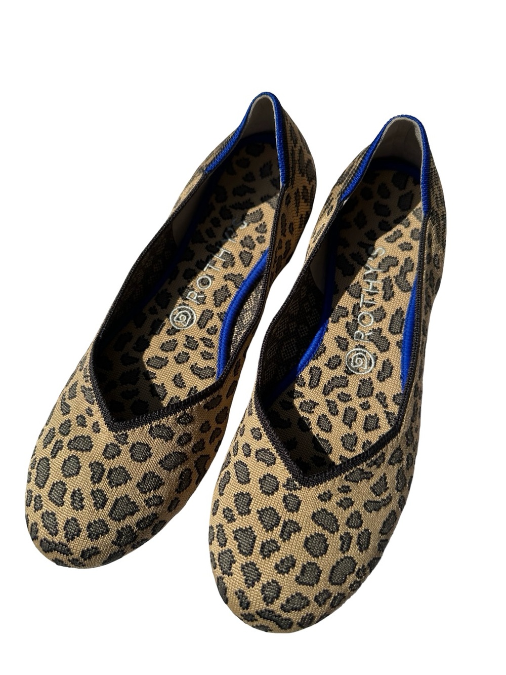 Rothy’s Tan and Black leopard print knit Ballet flats, US sz 9.5